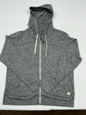 Vuori Gray Marled Full-Zip Hoodie